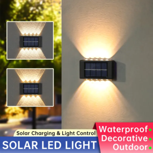 6 Led 2 Pcs Solar Wall Lamp - Up And Down photo 1
