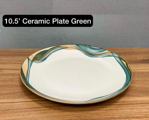 10.5 Inch Ceramic Plate - Green photo 1