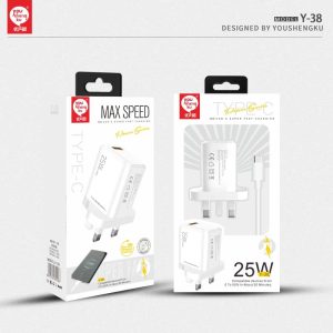Y-38 25W Fast Charging  Type-C Cable & Adapter photo 1