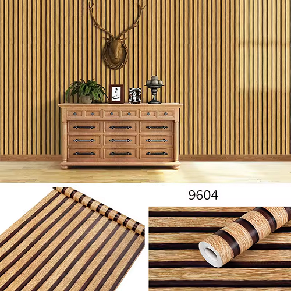 Self Adhesive Wooden Strip Wall Sticker 45x5m