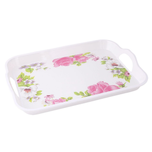 Plastic Flower Pattern Serving Tray - Small photo 1