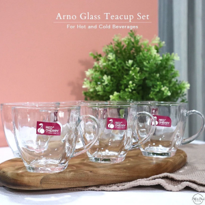 Red Cherry 6 Pcs Arno Glass Mug Set -140ml photo 1