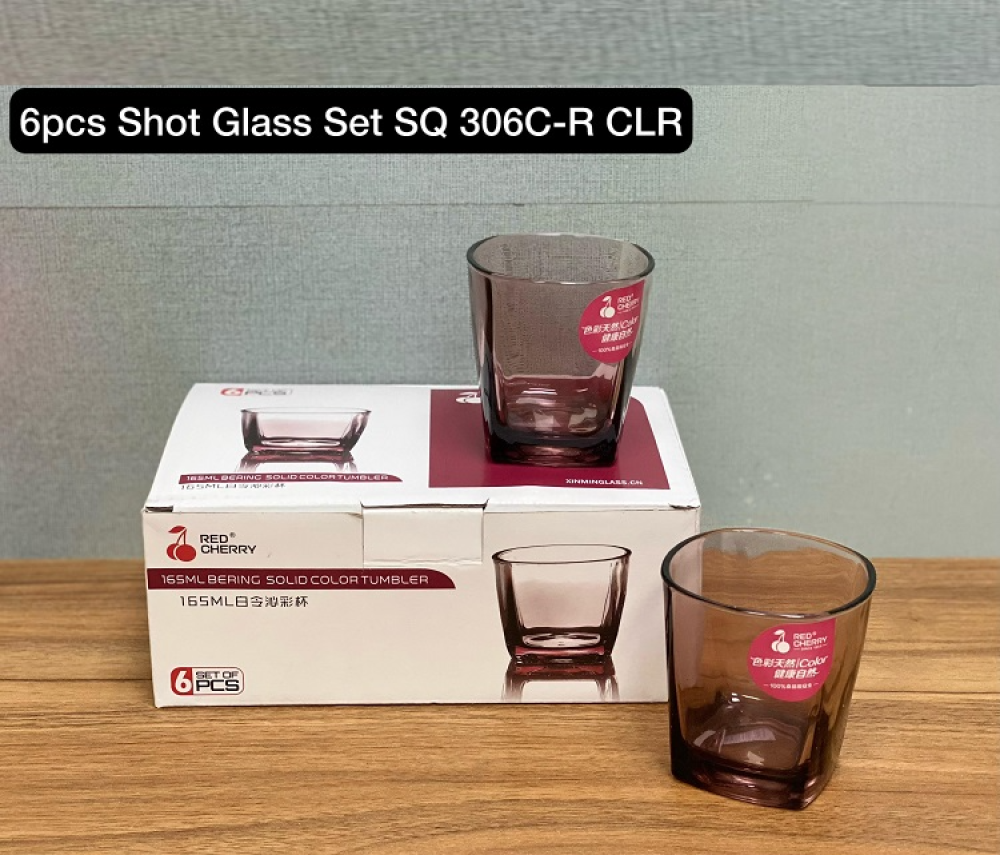Red Cherry Bering Solid 6 Pcs Glass Se