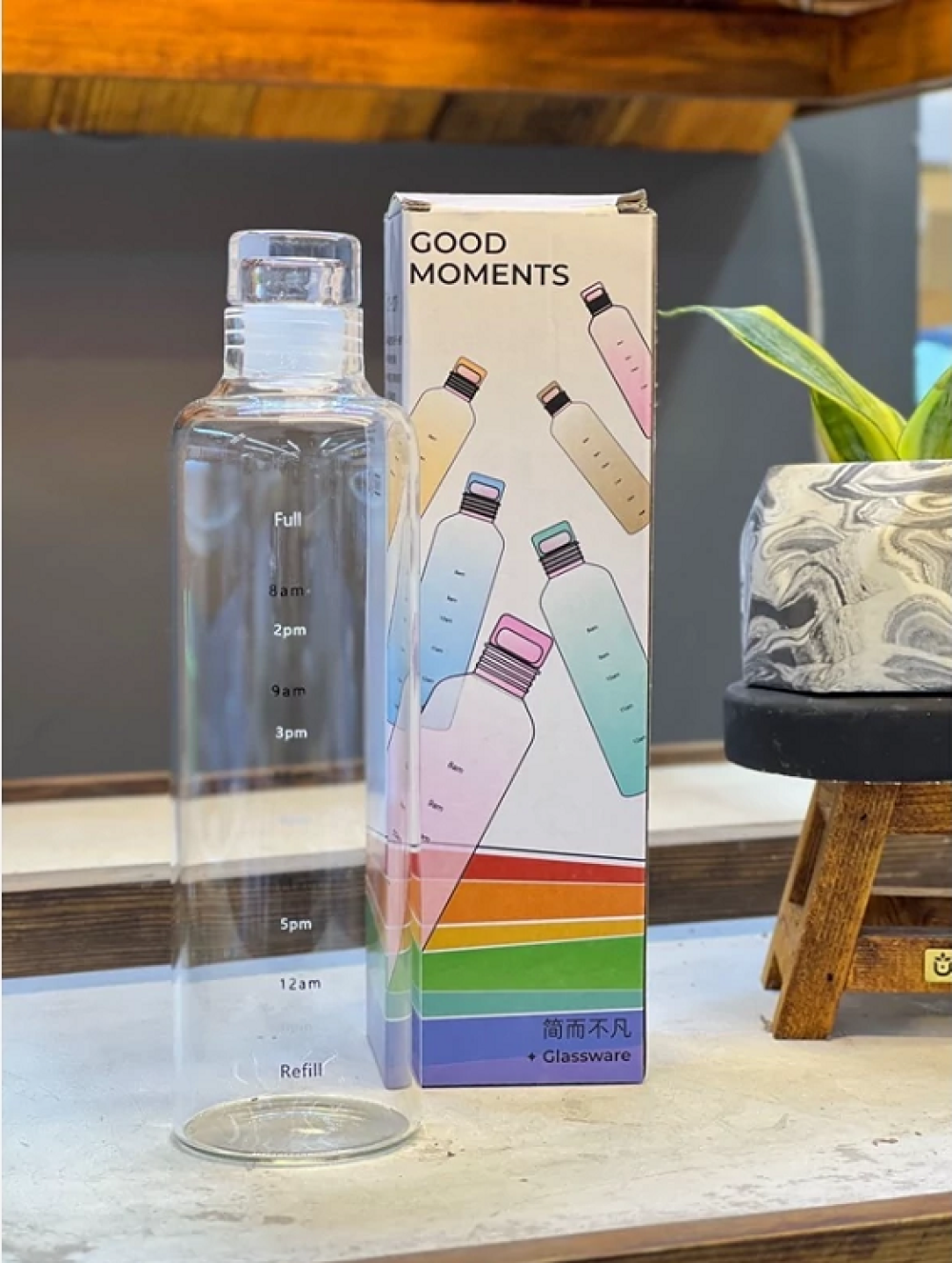 Good Moments Glass Water Bottle-500ml