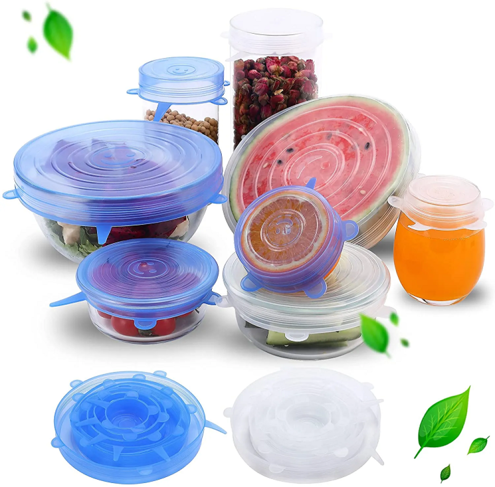 6 Pcs Reusable Silicone Food Wrap