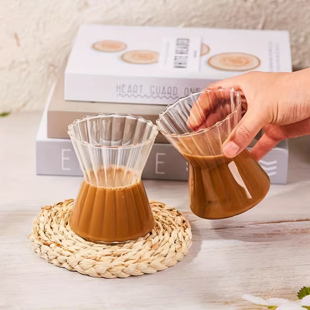 Modern Striped Glass Coffee Mug