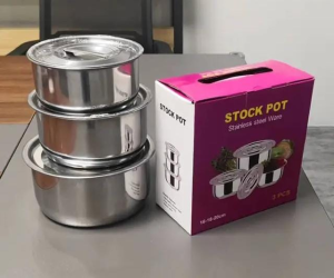 3 Pcs Stainless Steel Shock Pot photo 1