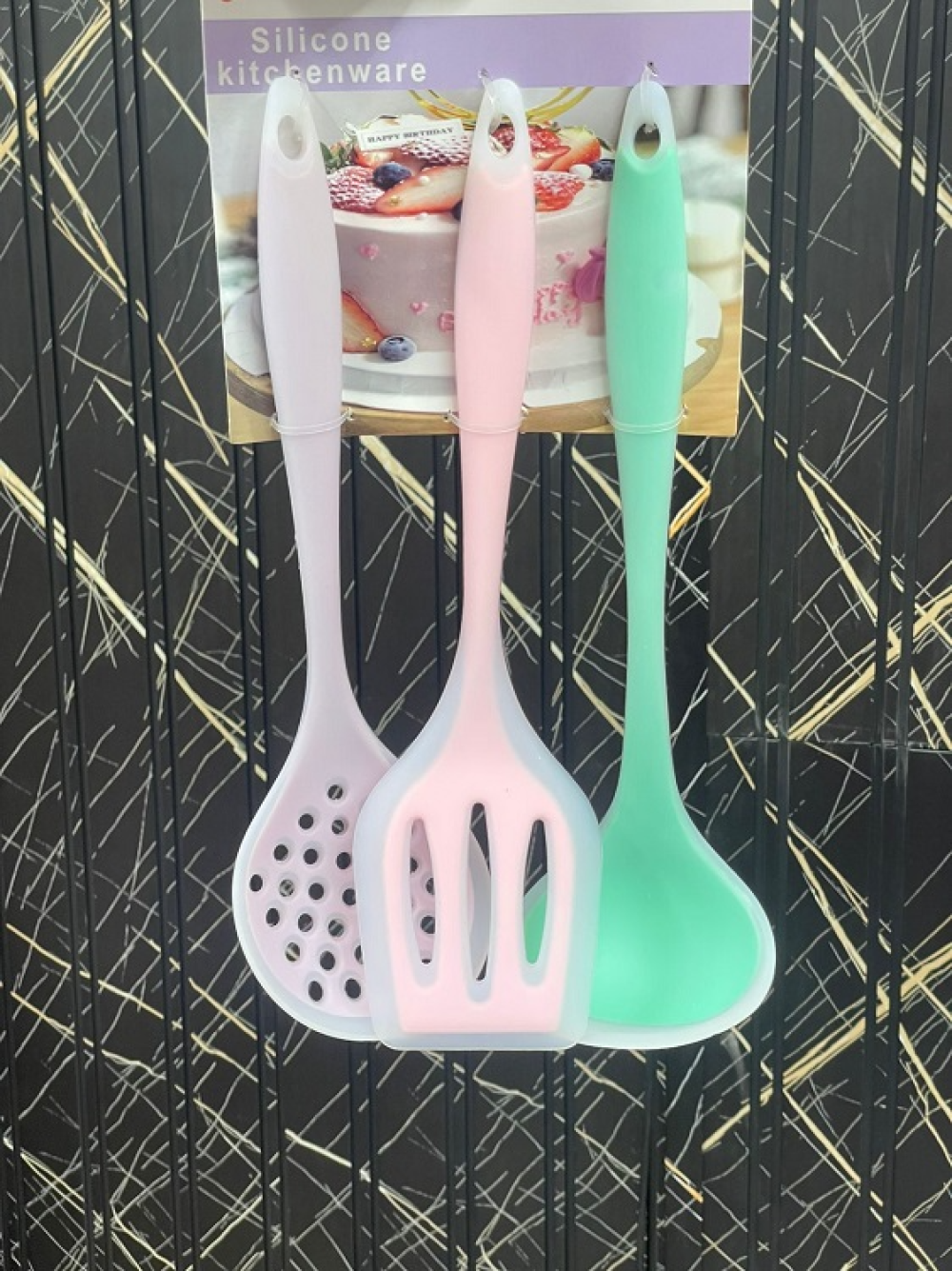3 Pcs Silicone Cooking Spoon Set