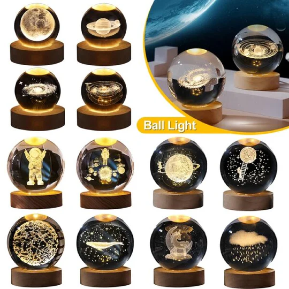 D Crystal Ball Night Light Glowing Planet - N