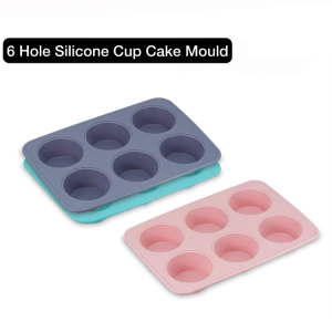6 Hole Silicone Cup Cake Mold photo 1