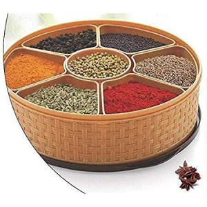 Round Plastic Masala Spice Box photo 1