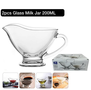 2 Pcs Glass Milk Jar - 200ml photo 1