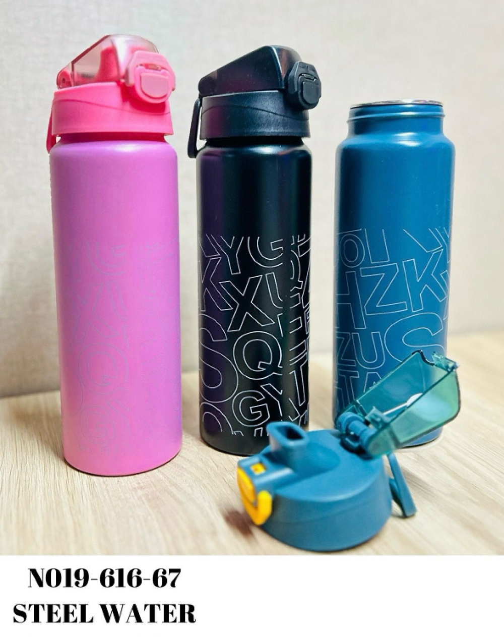 Alphabet Design Steel Water Bottle 616-67