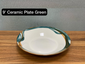 9 Inch Ceramic Plate - Green photo 1