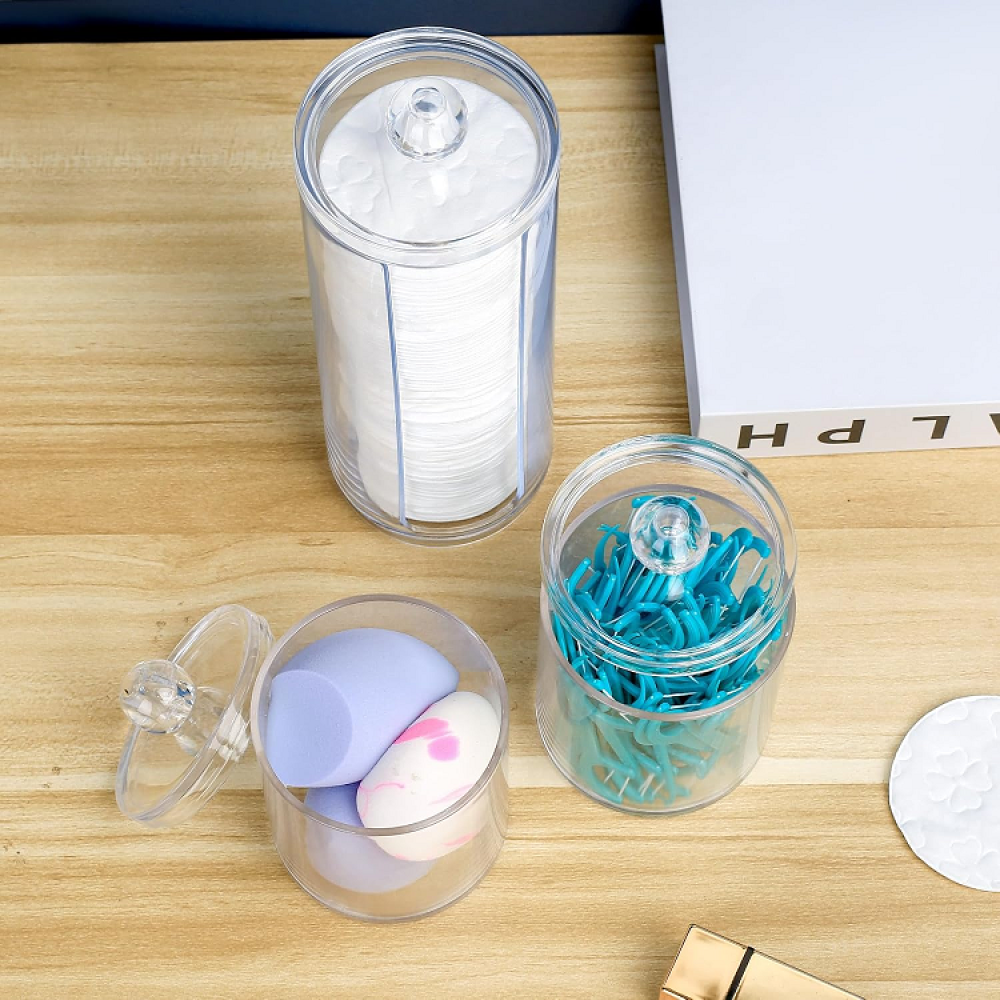 3 Pcs Cotton Bud Dispenser Bottle Set (P07679)