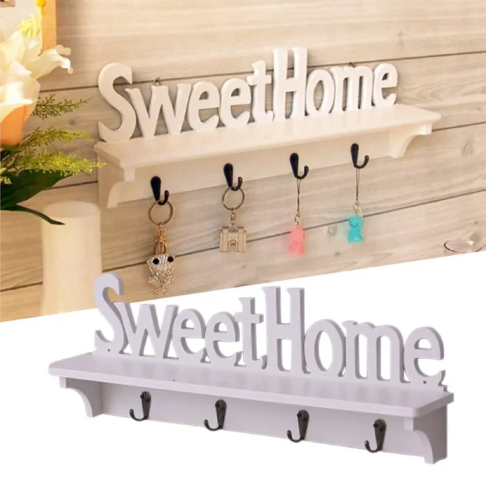 Wooden Sweet Home Key Hanger