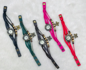 ButterFly Ladies Luxury Watch Leather Wrapped Bracelet photo 1