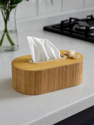 Wooden Style Oval Tissue Box - 769-3 photo 1