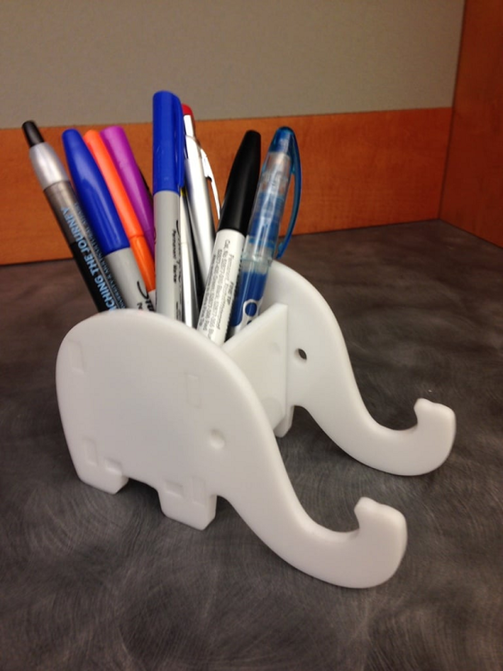 Wooden Elephant Phone & Pen Holder