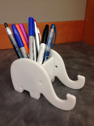 Wooden Elephant Phone & Pen Holder photo 1
