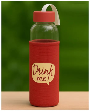 Drink Me Glass Water Bottle With Cover - 785-2 photo 1