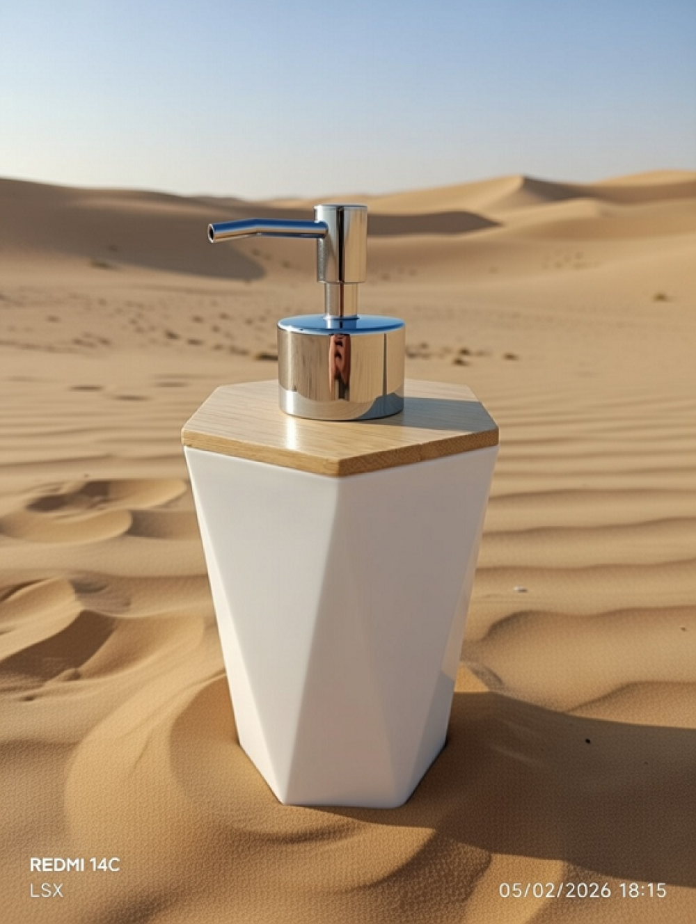 Plastic Hexagon Dispenser With Bamboo Lid - 338-19
