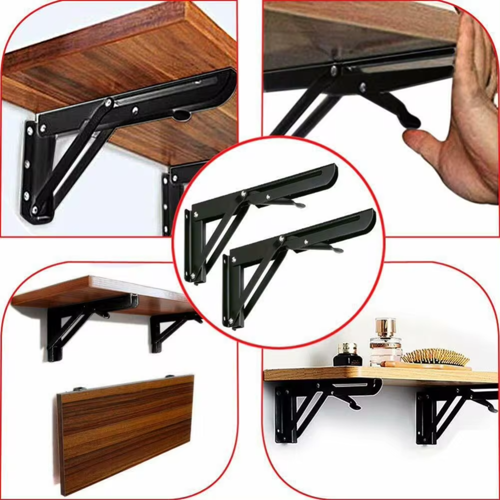 2 Pcs Folding Shelf Brackets 12 Inch