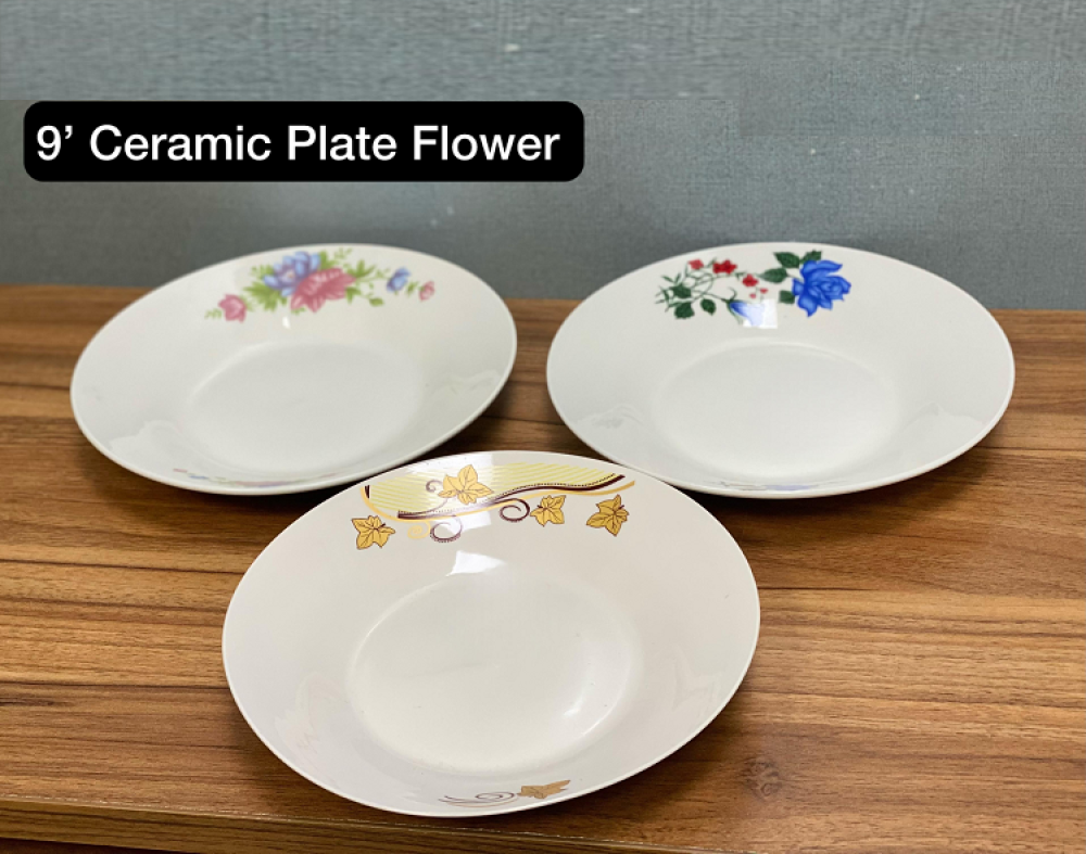9 Inch Ceramic Plate - Flower 628-10