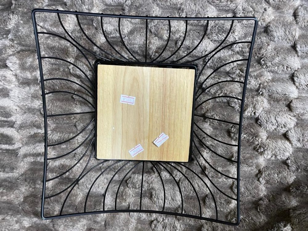 Fruite Basket Black Wood Square