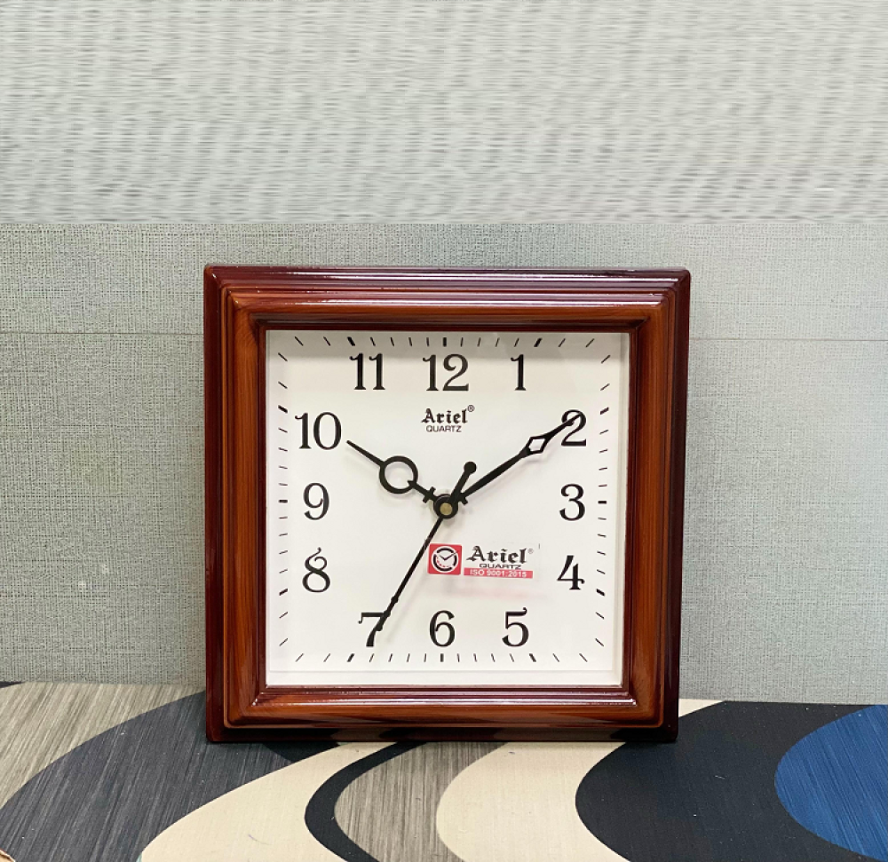 Ariel Wooden Square Shape Wall Clock