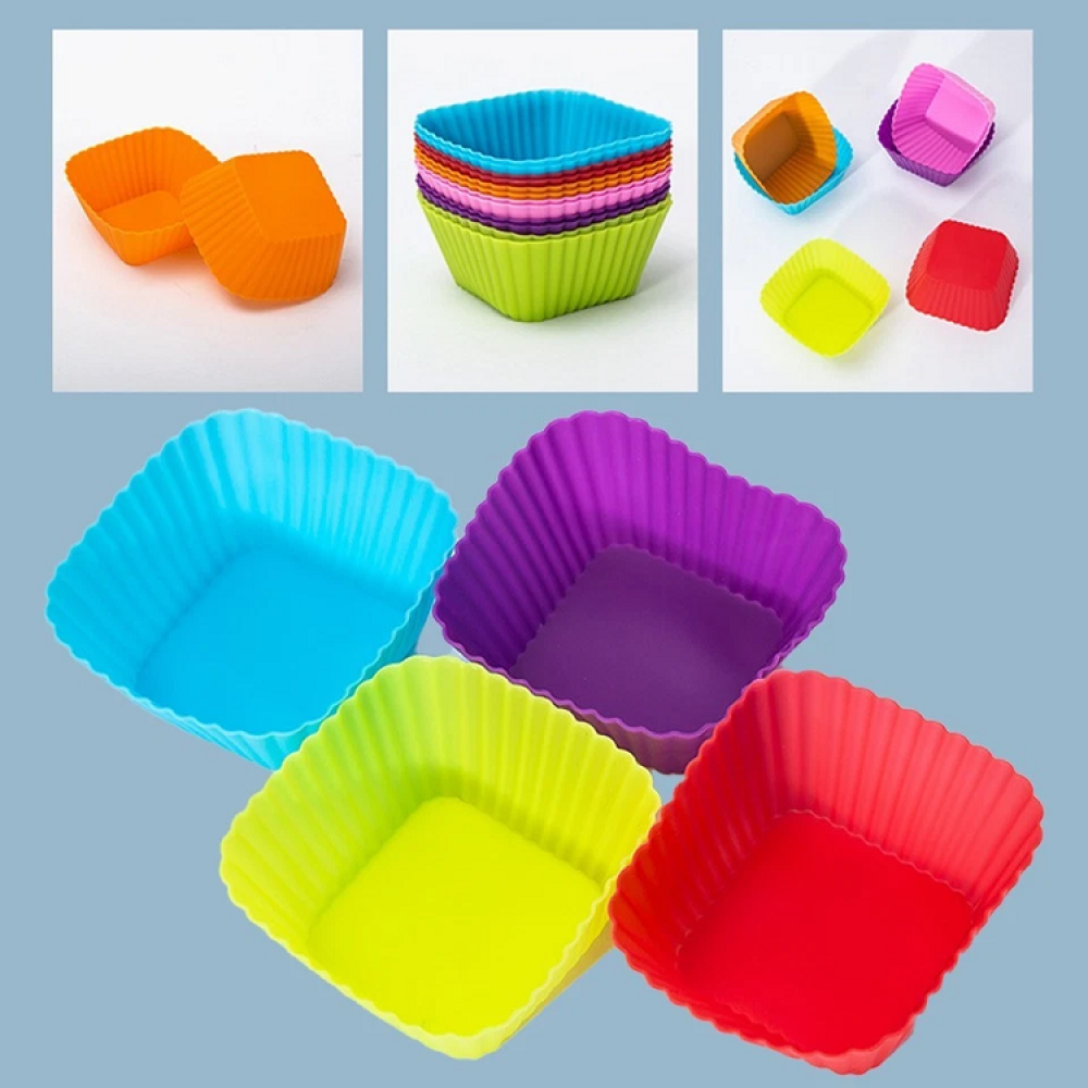 12 Pcs Square Cup Cake Mould